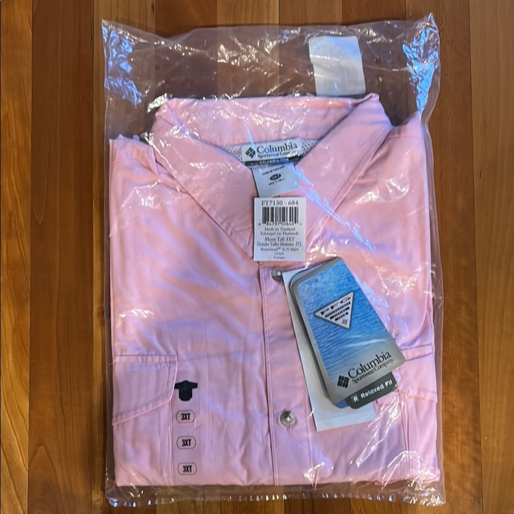 Columbia Pink Button-Up Shirt - Short Sleeve - 3XT